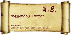Mogyorósy Eszter névjegykártya
